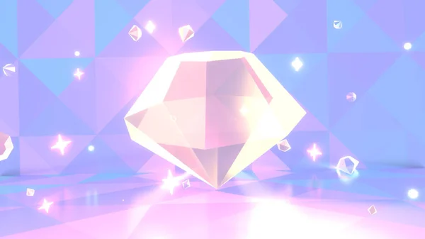 Rendered Glowing Brilliant Diamond Shiny Sparkles — Φωτογραφία Αρχείου