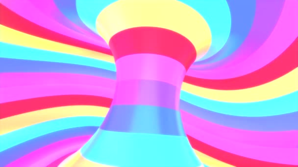Looped Abstract Wavy Rainbow Stripes Animation — 비디오