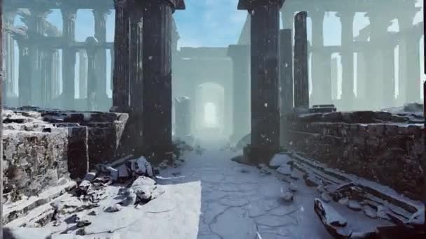 Temple Ruiné Dans Une Animation — Video