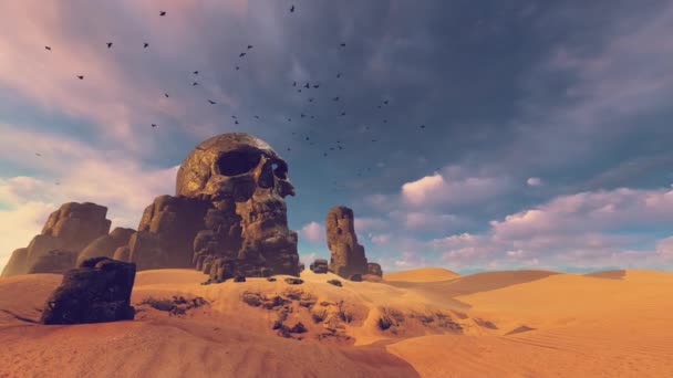 Desert Skull Mountain Una Animación — Vídeos de Stock