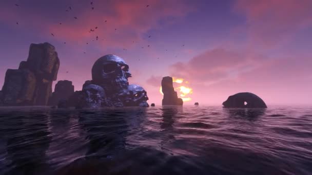 Острови Піратського Черепа Анімації — стокове відео