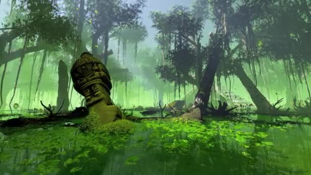 Les Ruines Des Civilisations Antiques Dans Forêt Tropicale — Video