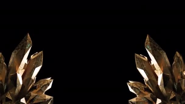 Cristalli Animati Che Ruotano 360 Gradi Con Canale Alfa — Video Stock