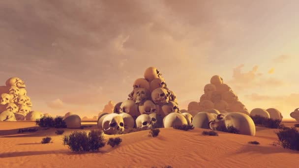 Montanha Crânios Campo Batalha Deserto Areia — Vídeo de Stock