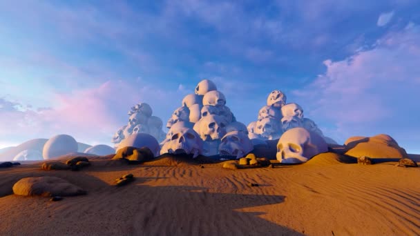 Munte Cranii Câmpul Luptă Deșertul Nisip — Videoclip de stoc