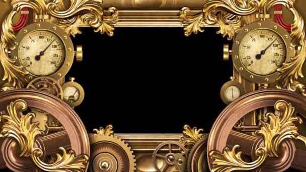 Cornice Animata Sul Tema Steampunk Industria Fantasia Meccanismi — Video Stock