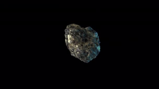 Asteroide Roccioso Con Canale Alfa — Video Stock