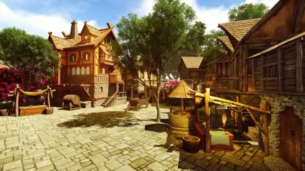 Animation Sur Thème Fantaisie Architecture Des Contes Fées — Video