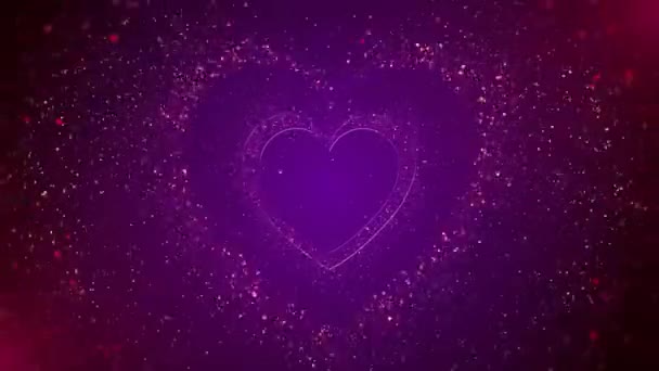 Καρδιά Αγάπη Φόντο Μωβ — Αρχείο Βίντεο