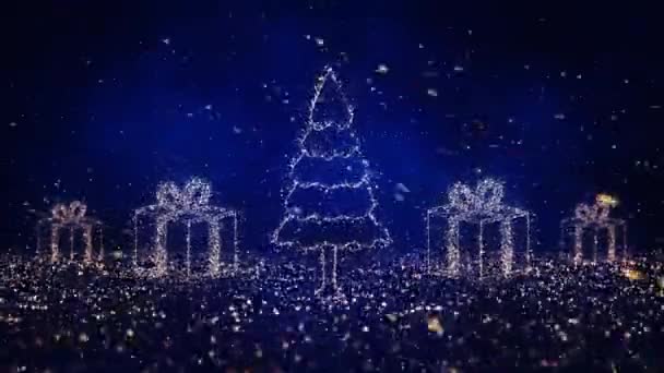 Árbol Festivo Navidad Con Regalos — Vídeo de stock