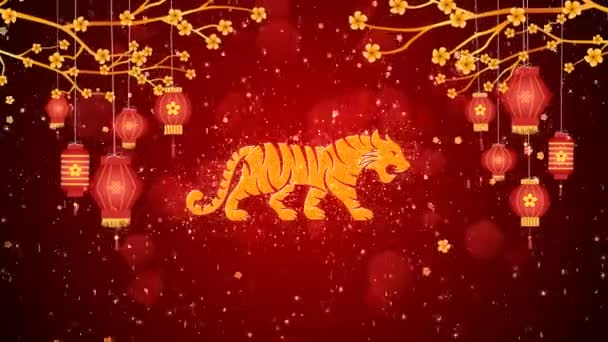 Kinesiska Nyår För Tigern — Stockvideo