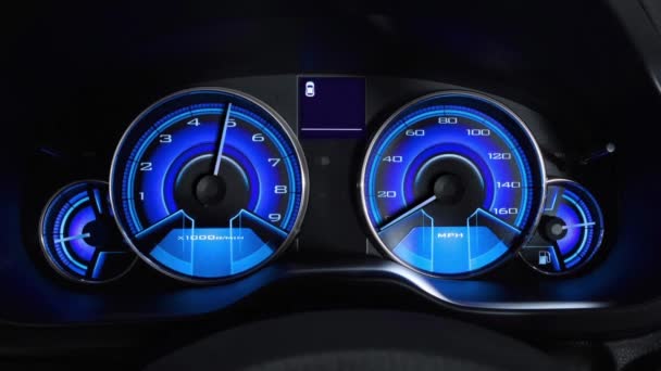Прискорення Автомобіля Синій Панелі Приладів Анімації — стокове відео