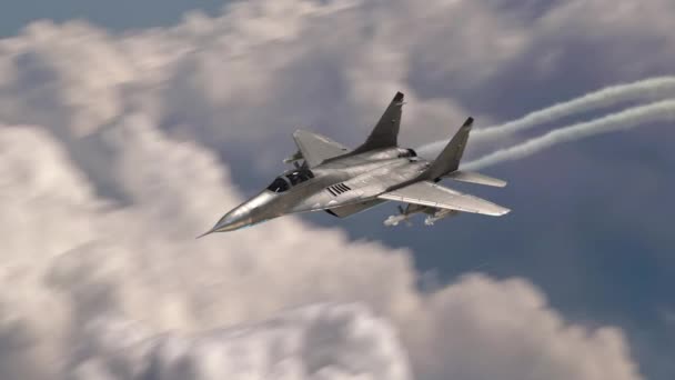 Avion Militaire Planant Dessus Des Nuages — Video