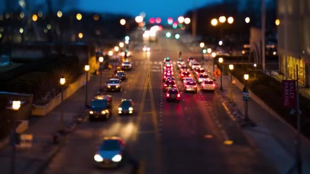 Şikago Şehir Merkezinde Minyatür Eğim Vardiyası Zaman Ayarlı Trafik Sıkışıklığı — Stok video