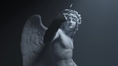 3 boyutlu animasyondaki bir melek heykeli.
