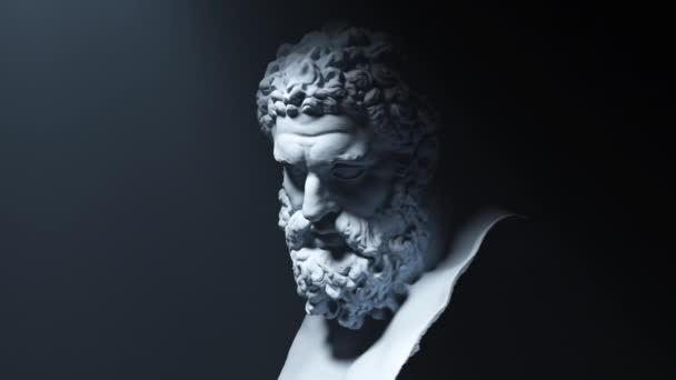 Γλυπτική Hercules Bust Animation — Αρχείο Βίντεο