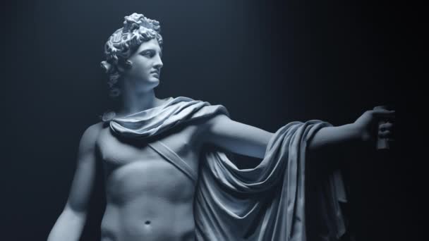 Apollo Sculpture Dans Une Animation — Video