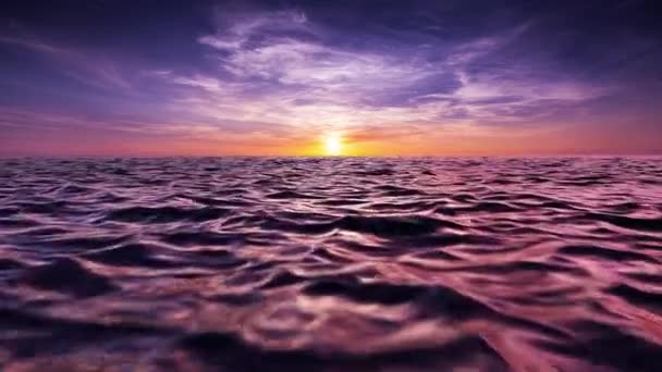 3D动画中的海洋日落 — 图库视频影像