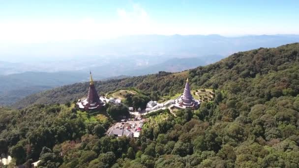 Flying High Mountain Temple Inthanon Doi — Stock Video