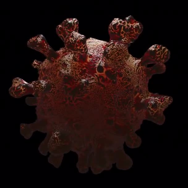 Animering Rörliga Corona Virus Cell Transparent Bakgrund — Stockvideo