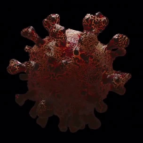 Animering Rörlig Koronaviruscell Med Transparent Bakgrund — Stockvideo