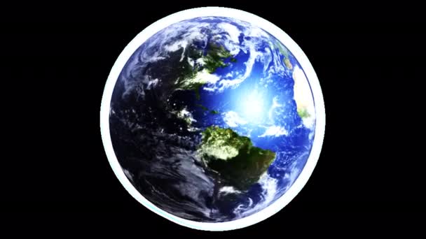 具有透明 背景的地球在空间自转 — 图库视频影像
