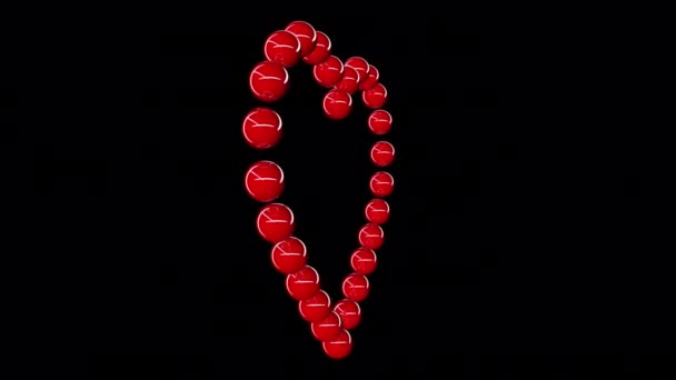 Animación Del Corazón Loop Con Fondo Alpha — Vídeo de stock