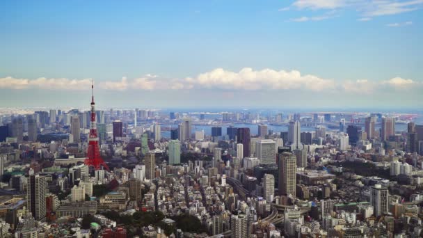 Tokyo Stad Skyline Uitzicht Timelapse Van Top — Stockvideo