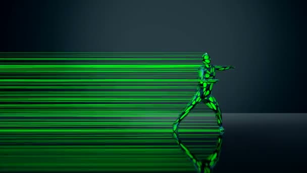 Green Line Dancer Animation — Stockvideo