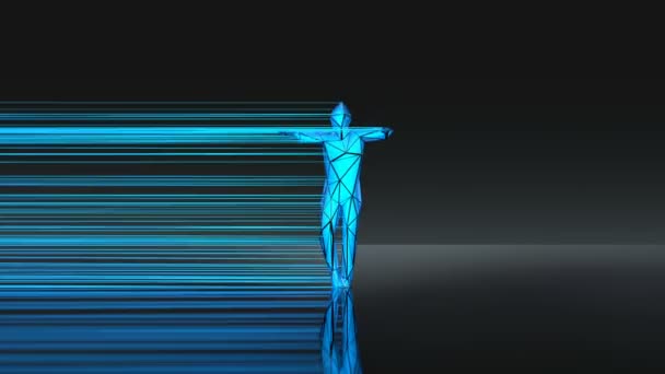 Blaue Line Dancer Animation — Stockvideo