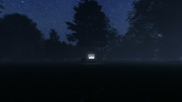Retro Forest Horror Scene Animation — 비디오