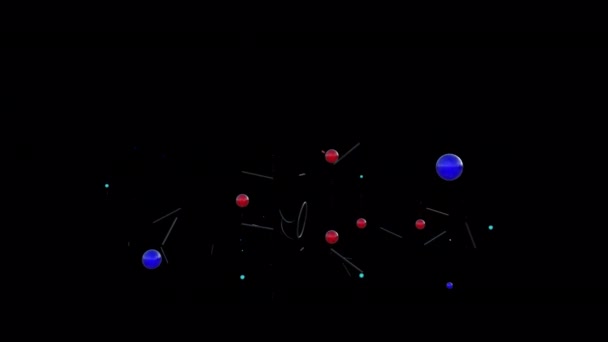 Animazione Delle Strutture Molecolari Con Sfondo Trasparente Alfa — Video Stock