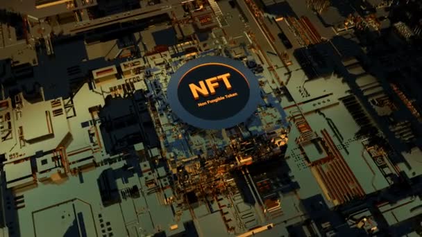 Nft Não Fungible Token Animação — Vídeo de Stock
