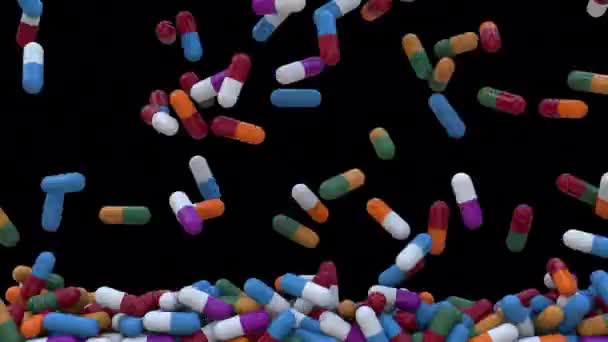 Colorful Pills Screen Overlay Transition Animation — Stock Video