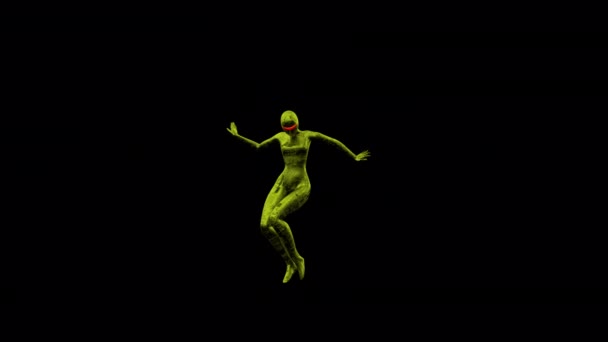 Futuristiska Party Dancer Long Loop Animation Med Transparent Alfa Bakgrund — Stockvideo