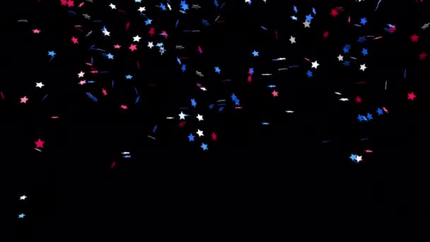 Şeffaf Alfa Arkaplanlı Temmuz Yıldızları Animasyonu — Stok video