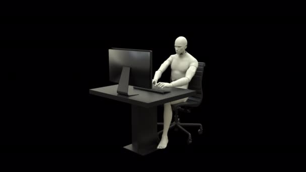 アルファ の背景を持つAndroid Workerアニメーション — ストック動画