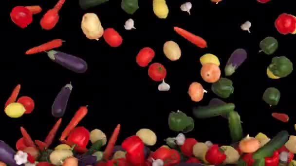 Recouvrement Des Légumes Animation Transition Avec Fond Transparent Alpha — Video