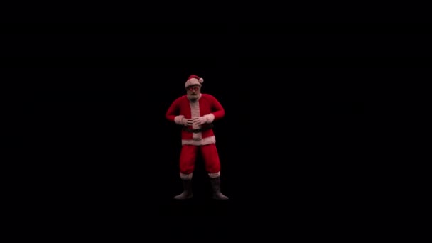 Santa Horror Dancer Animation Διαφανές Άλφα Φόντο — Αρχείο Βίντεο