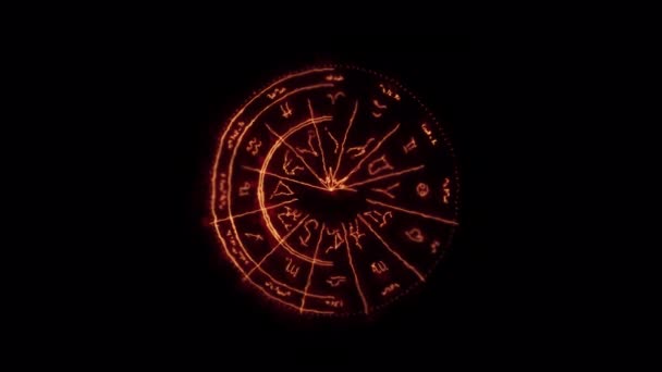 Animación Del Horóscopo Astrología Con Fondo Transparente Alfa — Vídeos de Stock