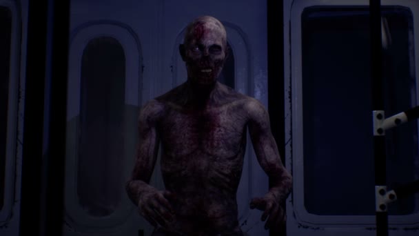 Zombie Tunnelbanetåget Animation — Stockvideo