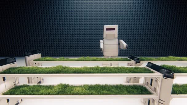 Robot Inteligencia Artificial Animación Plantas — Vídeos de Stock