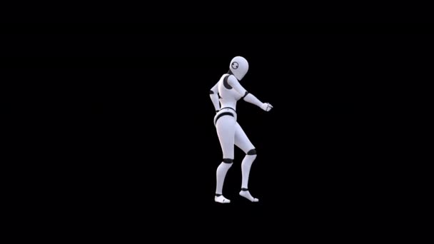 Android Weibliche Tänzerin Mit Transparentem Hintergrund — Stockvideo