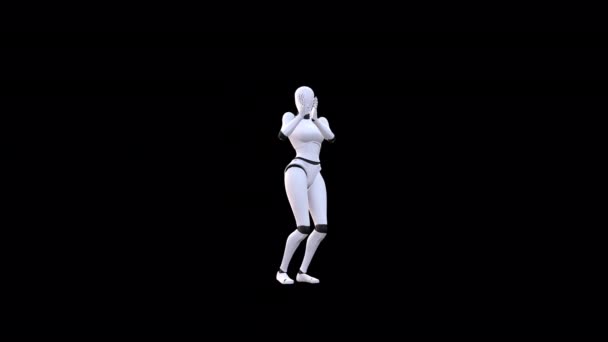 Android Vrouw Danser Met Transparante Achtergrond — Stockvideo