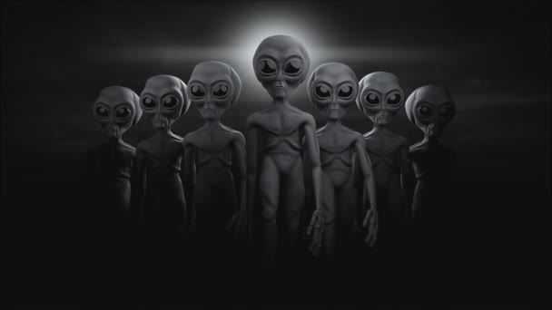 Siyah Beyaz Uzaylı Grubu — Stok video