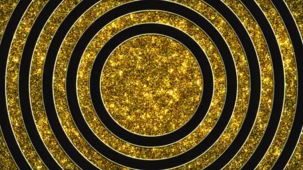 Gouden Glitter Achtergrond Met Gouden Sprankelende Cirkels — Stockvideo