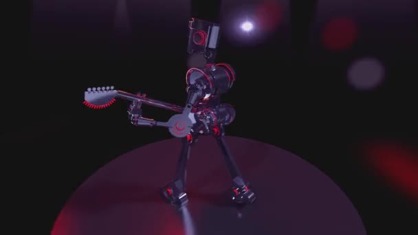 Rock Robot Играет Гитаре — стоковое видео