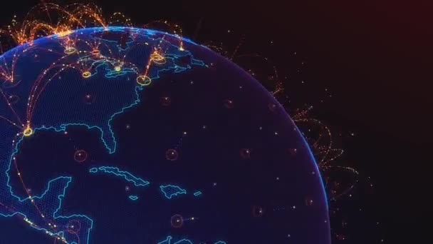 ニュース 3Dで回転する地球の輪 — ストック動画