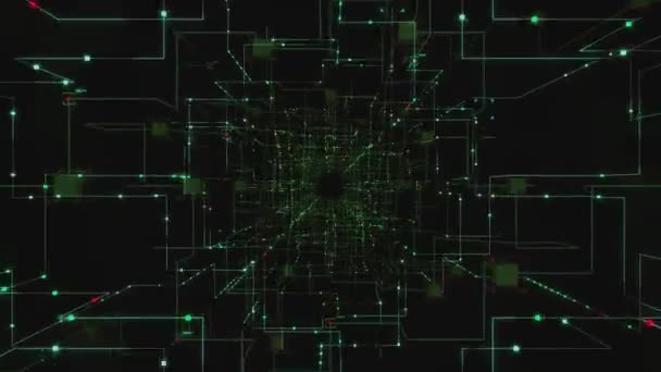 Grüne Linien Matrix Schleifenanimation — Stockvideo