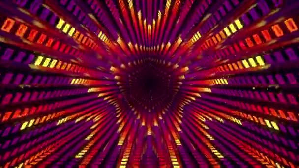 Púrpura Amarillo Triangular Abstracto Túnel — Vídeos de Stock